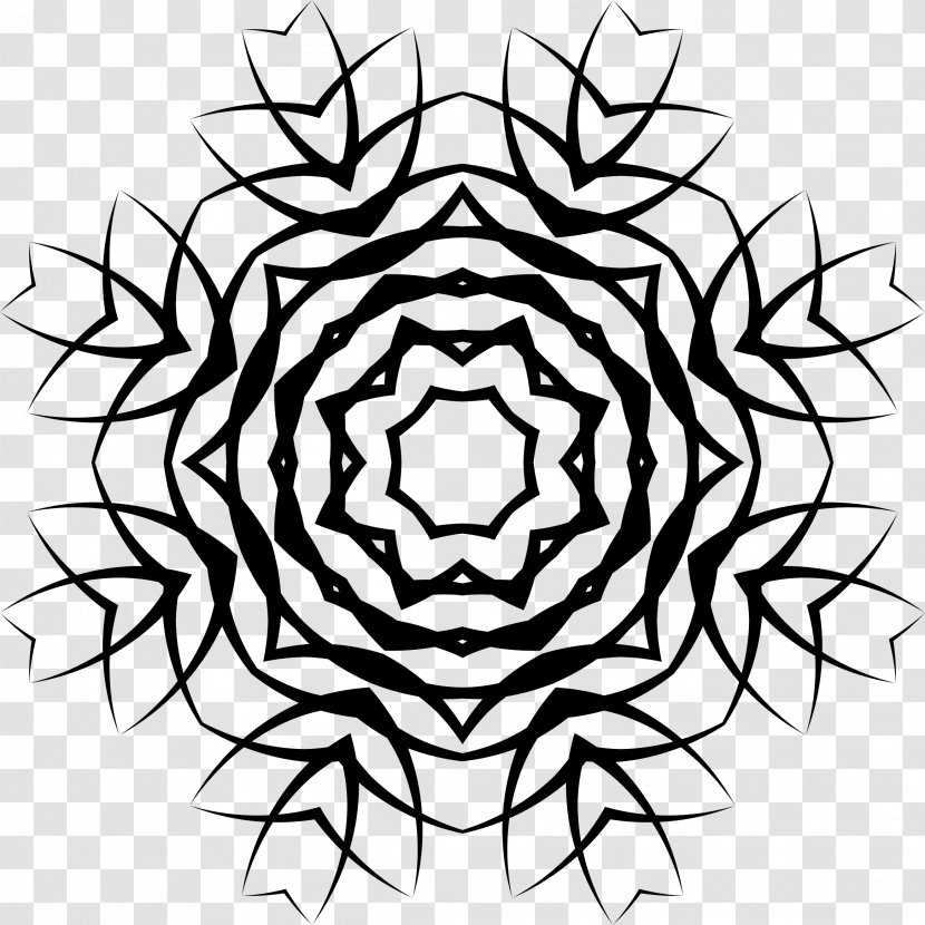 Line Art Visual Arts Clip - Black And White - Flowers Transparent PNG
