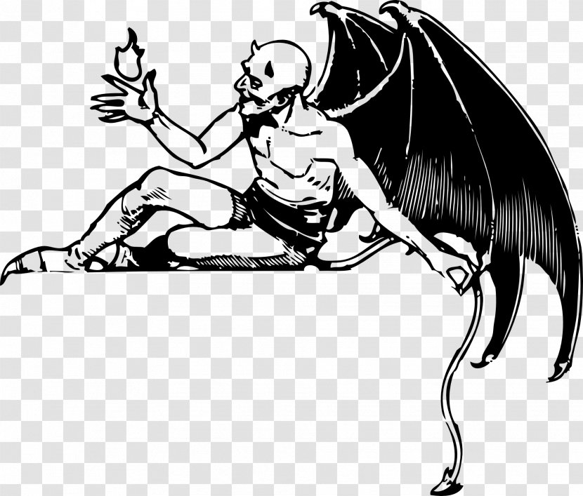 Lucifer Devil Satanism - Black And White Transparent PNG
