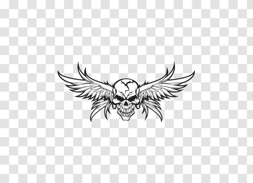 Tattoo Art Drawing Skull - Logo - SKULL WITH WINGS Transparent PNG