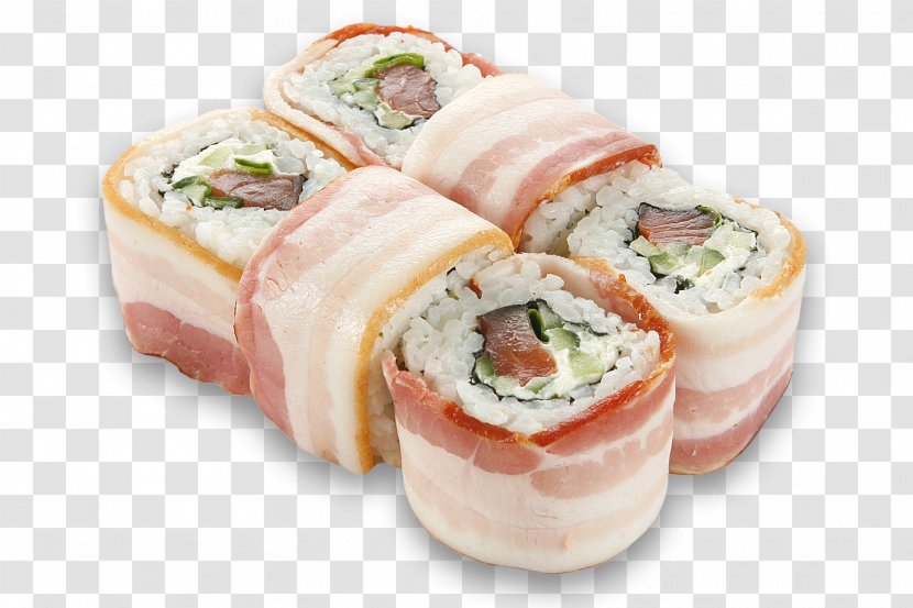 Makizushi Sushi Bacon California Roll Japanese Cuisine - Smoked Salmon Transparent PNG