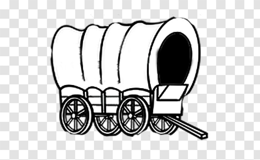 Covered Wagon Line Art Cart Clip - Vehicle Transparent PNG