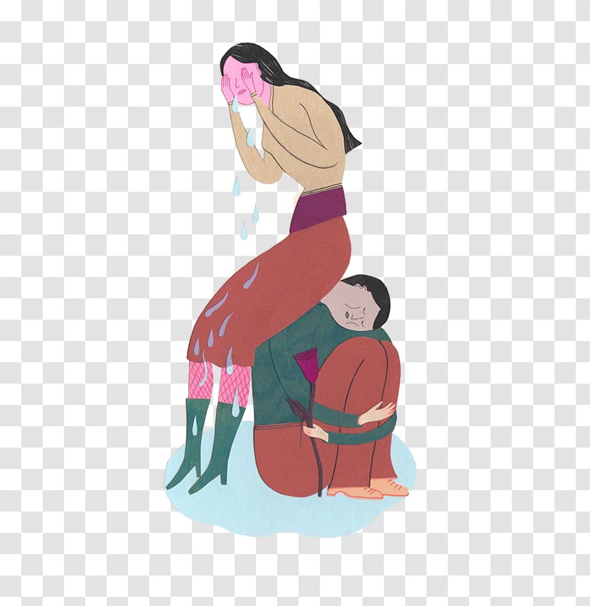 The Weeping Woman Illustration - Sitting Transparent PNG