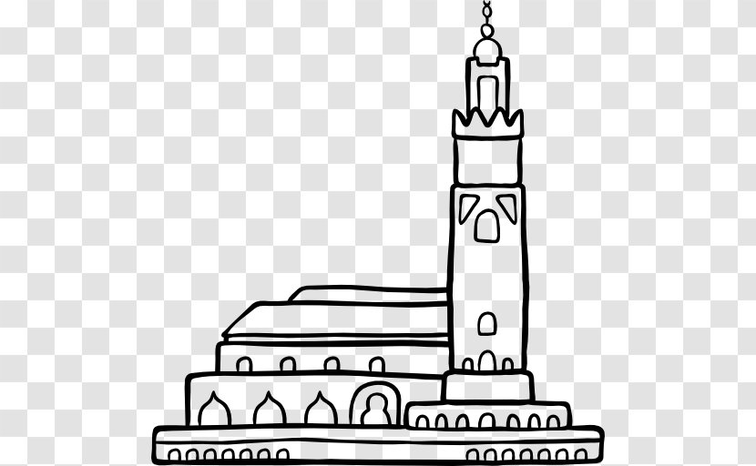 White Tower Of Thessaloniki Monument Clip Art - Coloring Book - Mosque Hassan 2 Transparent PNG