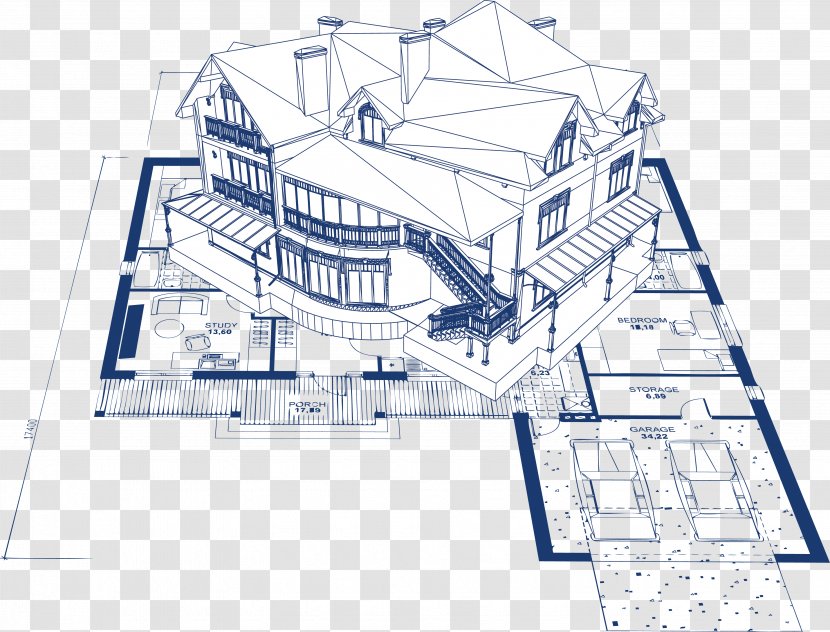 House Plan Interior Design Services Sketch - Home - SingleFamily Villa ThreeDimensional Building Transparent PNG