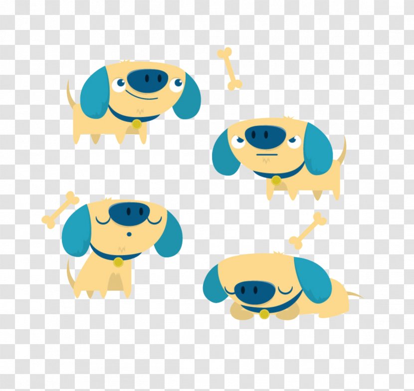 Dog Euclidean Vector Illustration - Blue Nose With Yellow Puppy Transparent PNG
