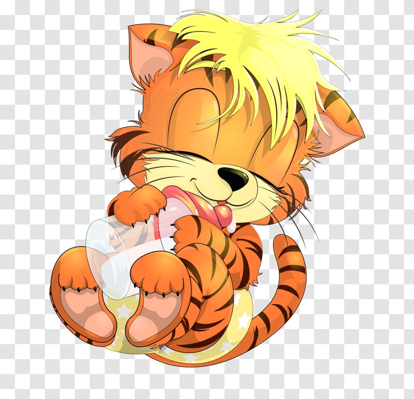 Tiger Clip Art - Tree - Sleeping Cat Transparent PNG