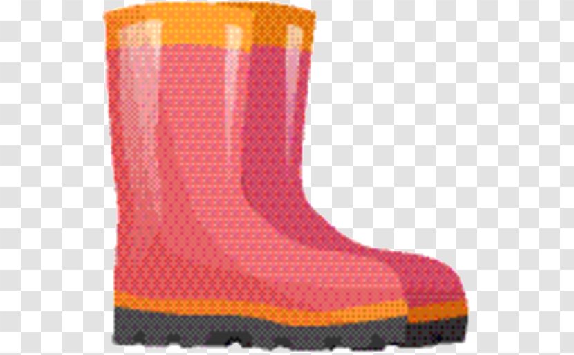 Snow Cartoon - Yellow - Magenta Rain Boot Transparent PNG