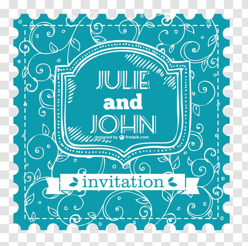 Wedding Invitation Vintage Clothing Retro Style Euclidean Vector - Floral Design - Fresh Blue Invitations Creative Transparent PNG