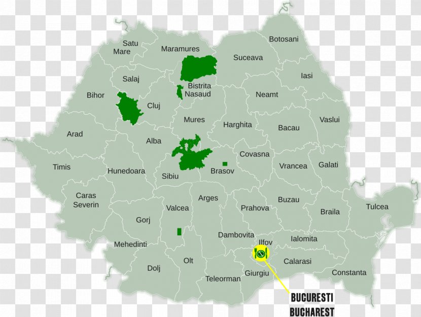 Kingdom Of Romania Map Romanian - Tree Transparent PNG