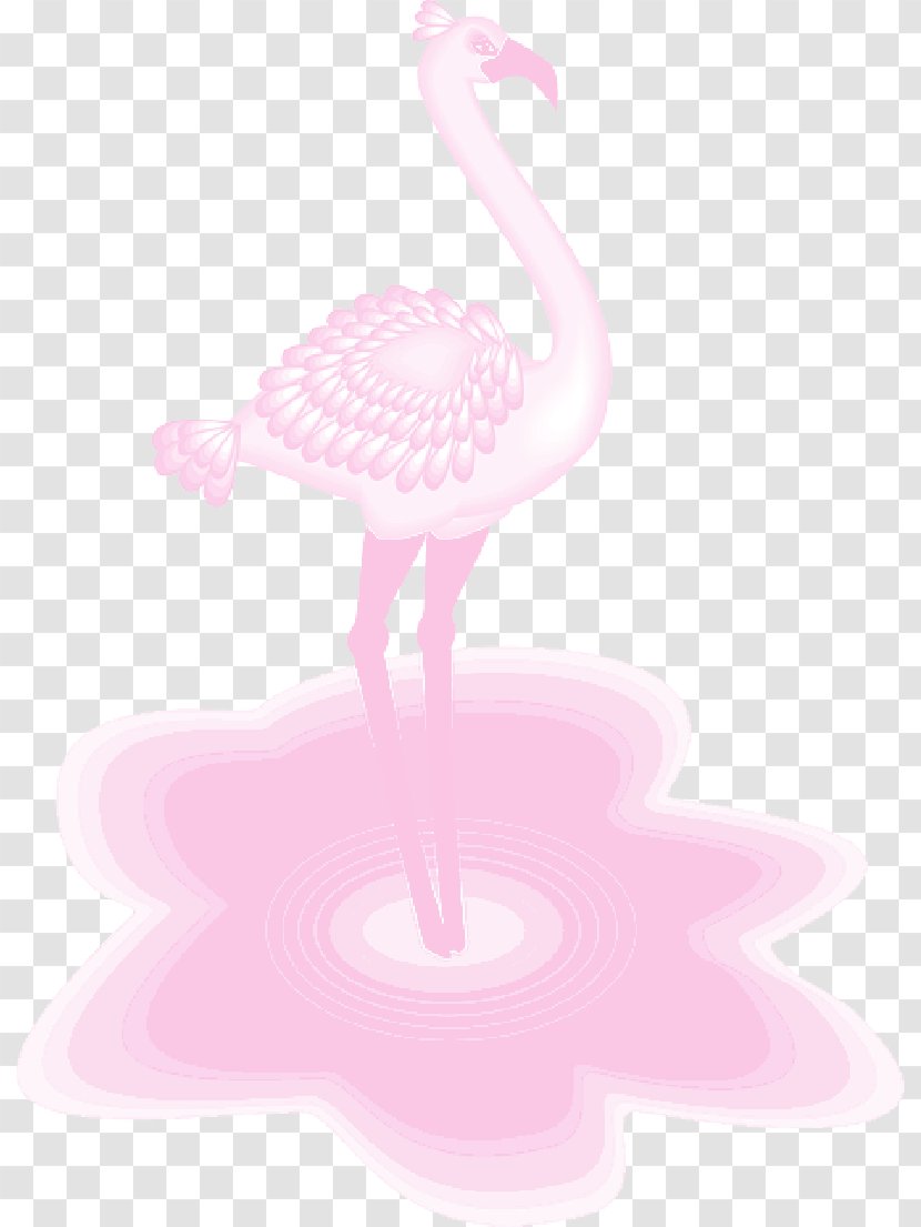 Pink M Pattern Beak Neck - Flamingo - Water Bird Transparent PNG