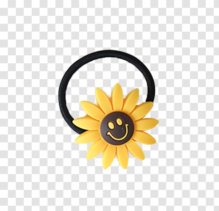 Common Sunflower Designer - Rubber Band - Smiley Face Hair Ring Transparent PNG