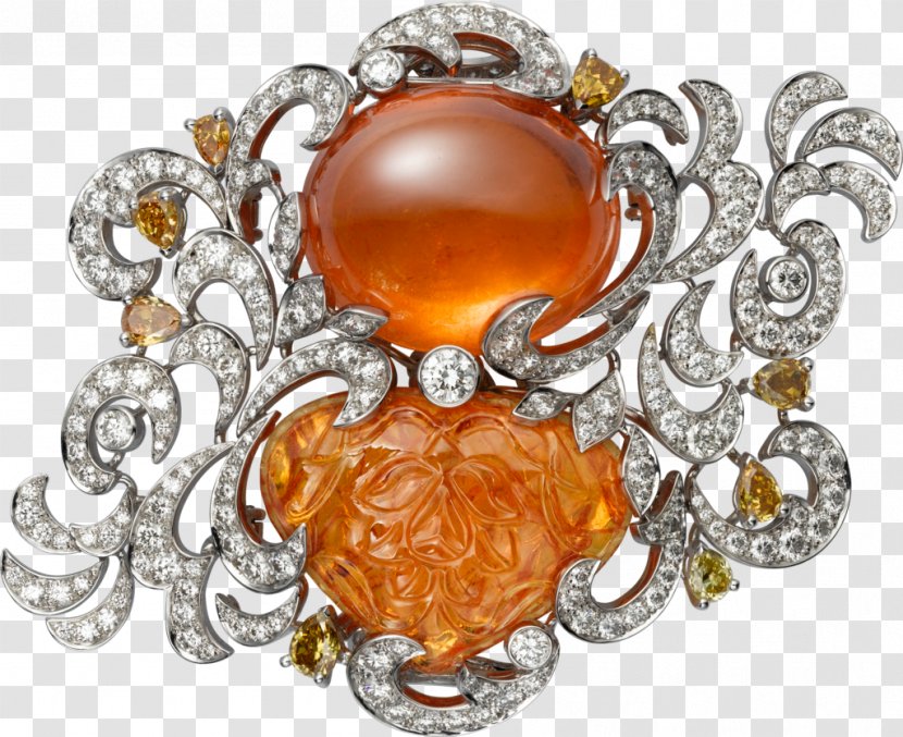 Brooch Cartier Jewellery Amber Watch - Diamond Transparent PNG
