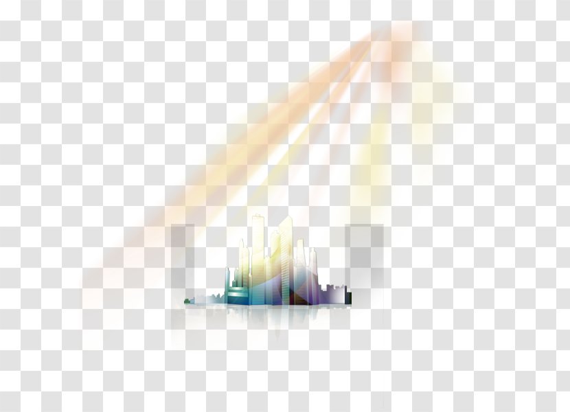 Triangle Pattern - Computer - Ray Light Effect City Buildings Transparent PNG