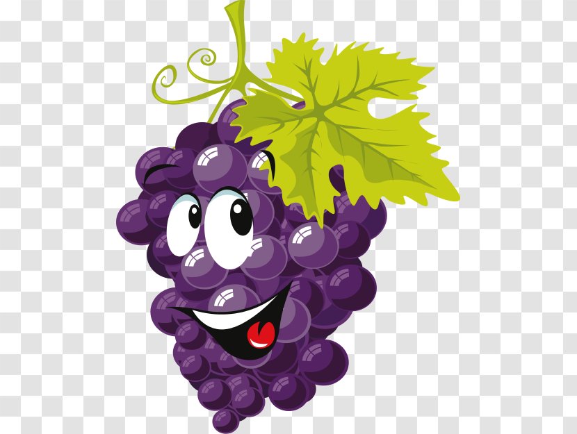 Juice Wine Must Grape Clip Art - Grapevine Family - Cartoon Grapes Cliparts Transparent PNG