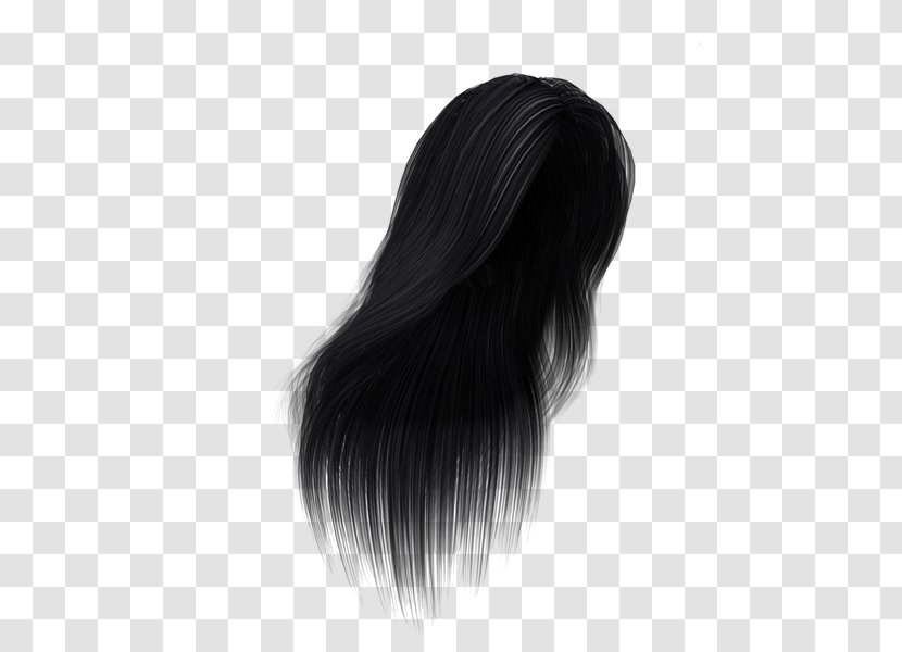 Black Hair Coloring Long Wig - Lucas Transparent PNG