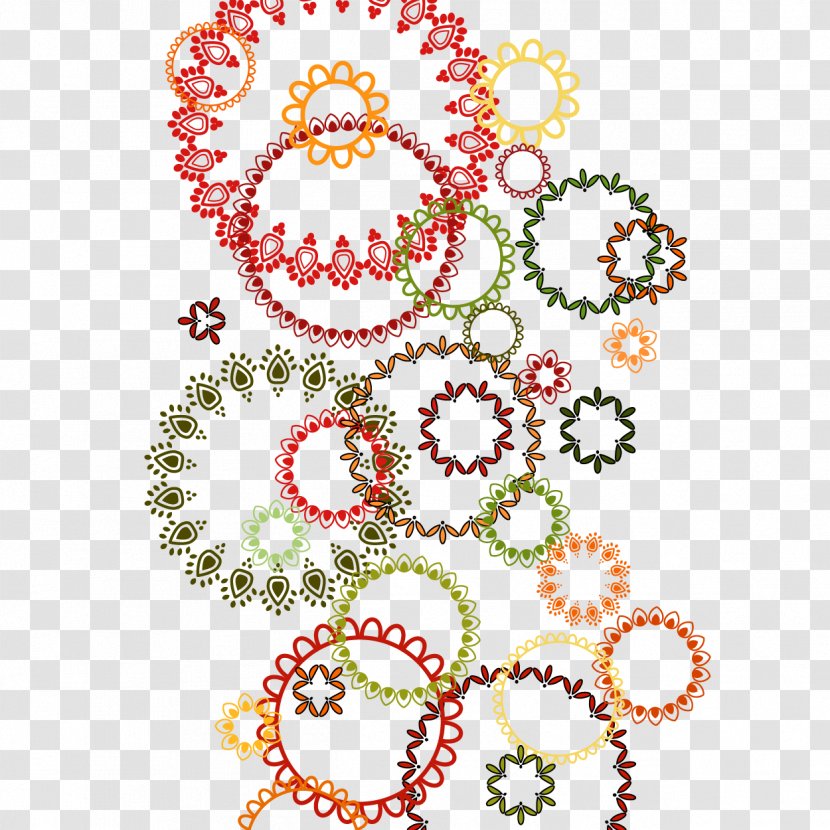 Floral Design Euclidean Vector - Flower - Colorful Circle Pattern BackgroundVector Material Transparent PNG
