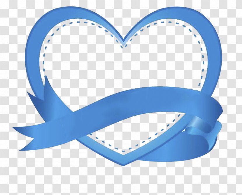 Euclidean Vector Logo Illustration - Art - Blue Love Ribbon Transparent PNG