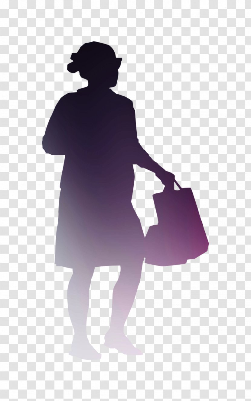 Human Behavior Shoulder Purple Silhouette - Luggage And Bags Transparent PNG