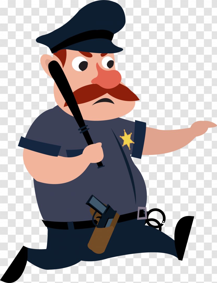 Cartoon Theft Police Officer Illustration - A Baton; Warden Transparent PNG