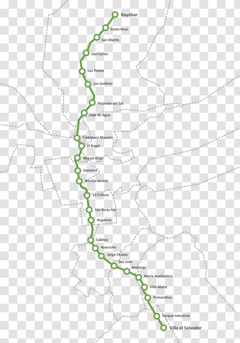 Linha 1 Do Metrô De Lima Metro Rapid Transit Angamos Line - Map - Train Transparent PNG