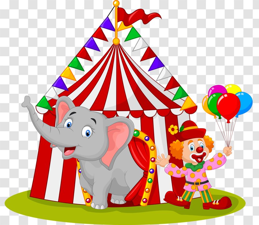Circus Cartoon Royalty-free Illustration - Party Supply - Clowns And Elephants Transparent PNG