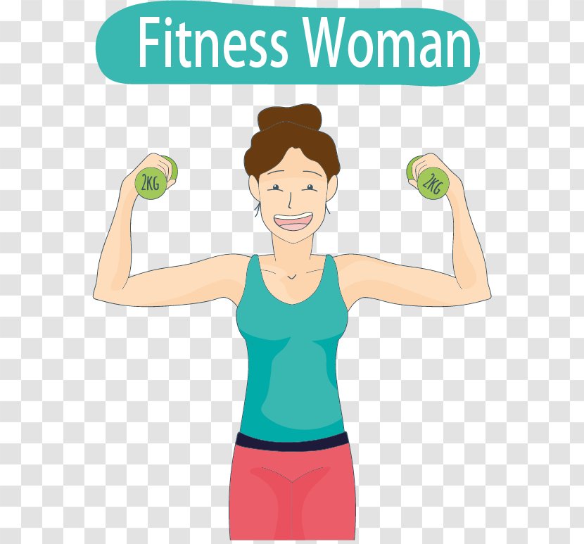 Physical Fitness Bodybuilding Clip Art - Cartoon - Woman Transparent PNG