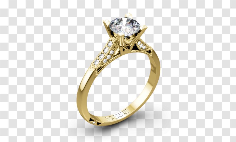 Diamond Solitaire Wedding Ring Engagement - Dress Transparent PNG