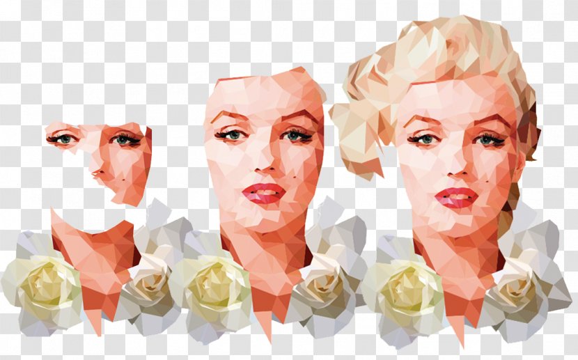 Marilyn Monroe Low Poly Cheek Face Lip Transparent PNG