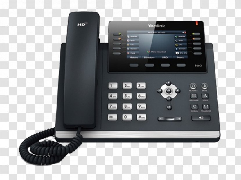 Yealink SIP-T46G VoIP Phone SIP-T23G Voice Over IP Telephone - Corded - Sip Transparent PNG