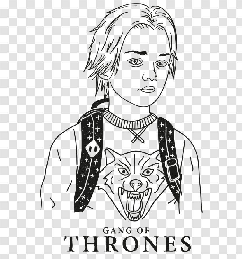 Game Of Thrones Arya Stark Drawing Line Art Character - Heart Transparent PNG