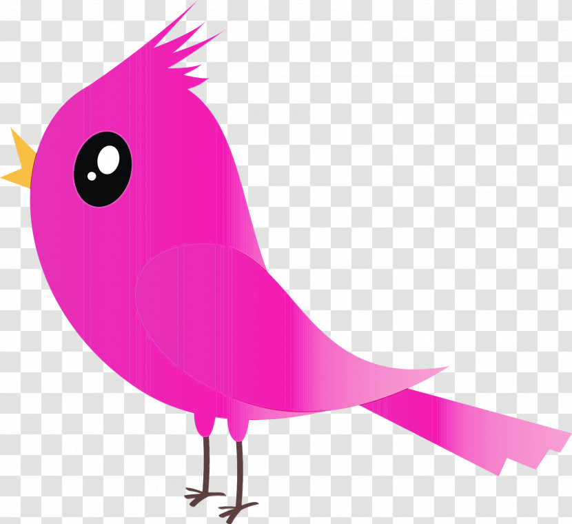 Bird Pink Beak Violet Cartoon Transparent PNG