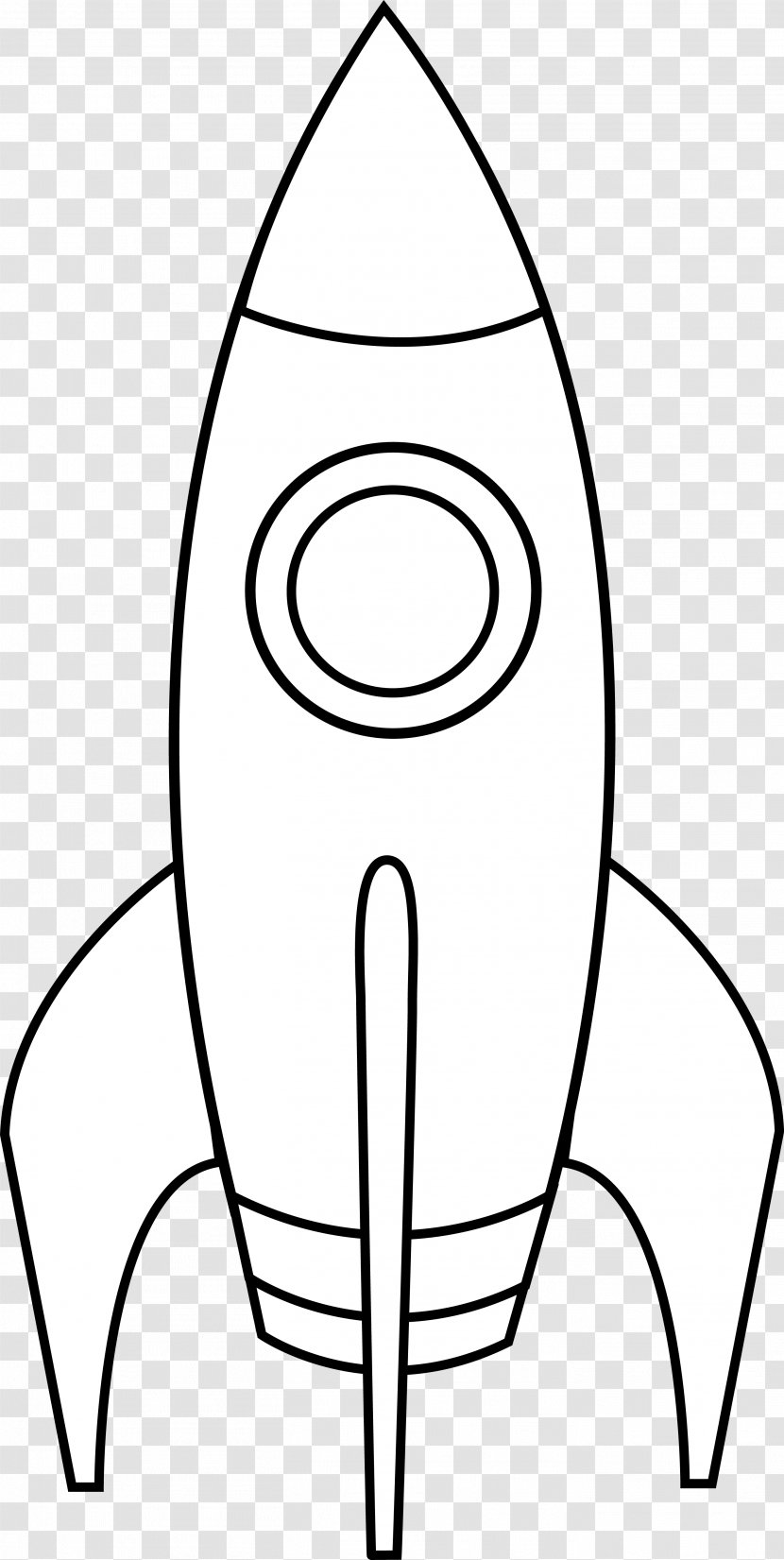 Rocket Spacecraft Black And White Clip Art - Tree - Vintage Spaceship Cliparts Transparent PNG