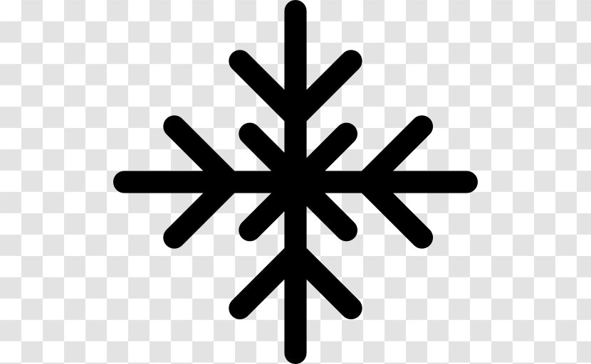 Ice Crystals Snowflake Logo - Black And White Transparent PNG