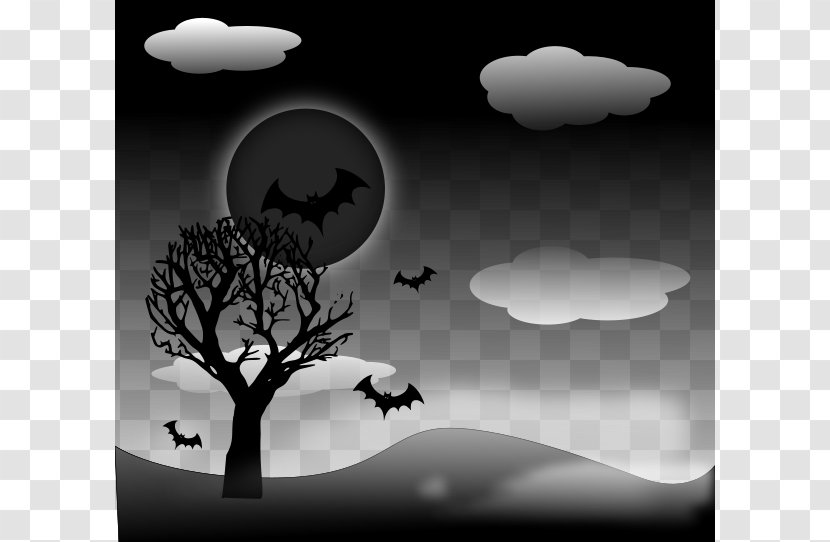 Halloween Tree Clip Art - Spooky - Landscape Cliparts Transparent PNG