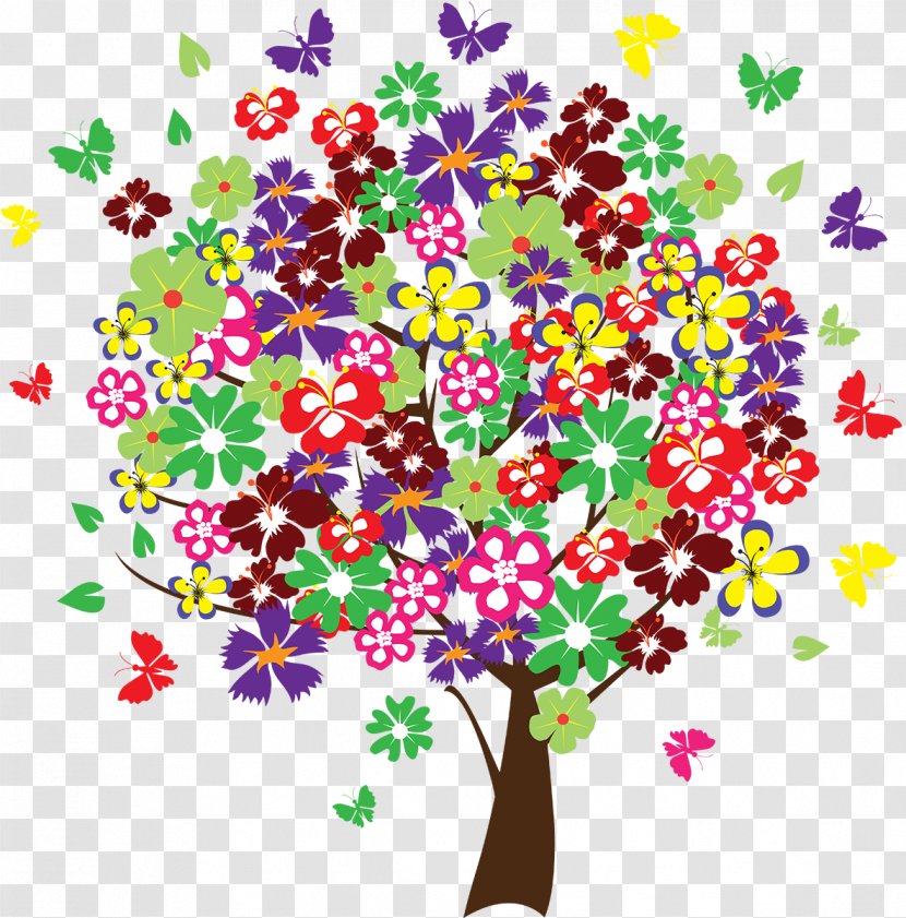 Tree Watercolor Painting Desktop Wallpaper - Flower - Cartoon Transparent PNG