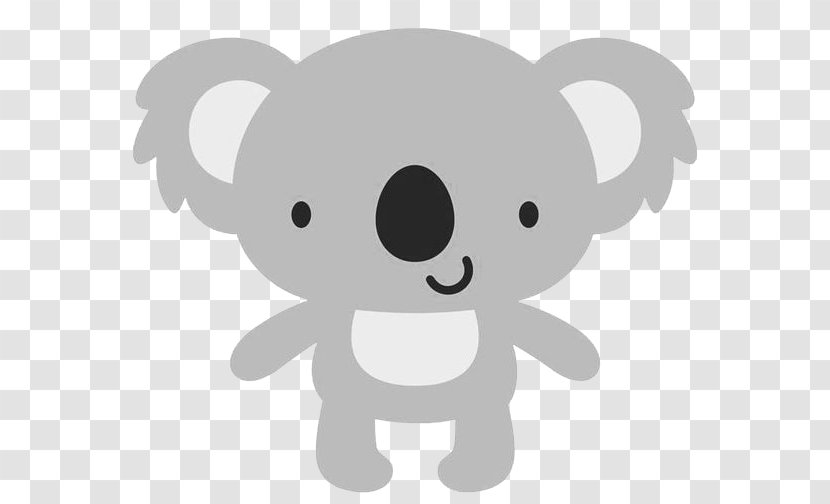 Koala Bear Clip Art - Silhouette - Free Cute Cartoon Pull Material Transparent PNG