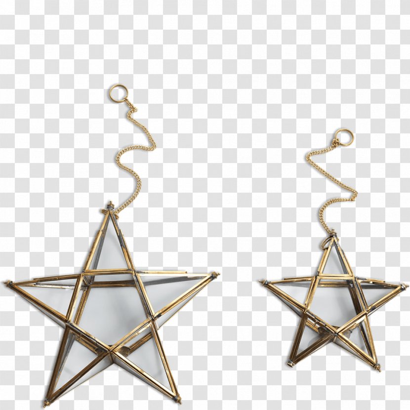 Earring Glass Brass Antique Metal - Star Transparent PNG