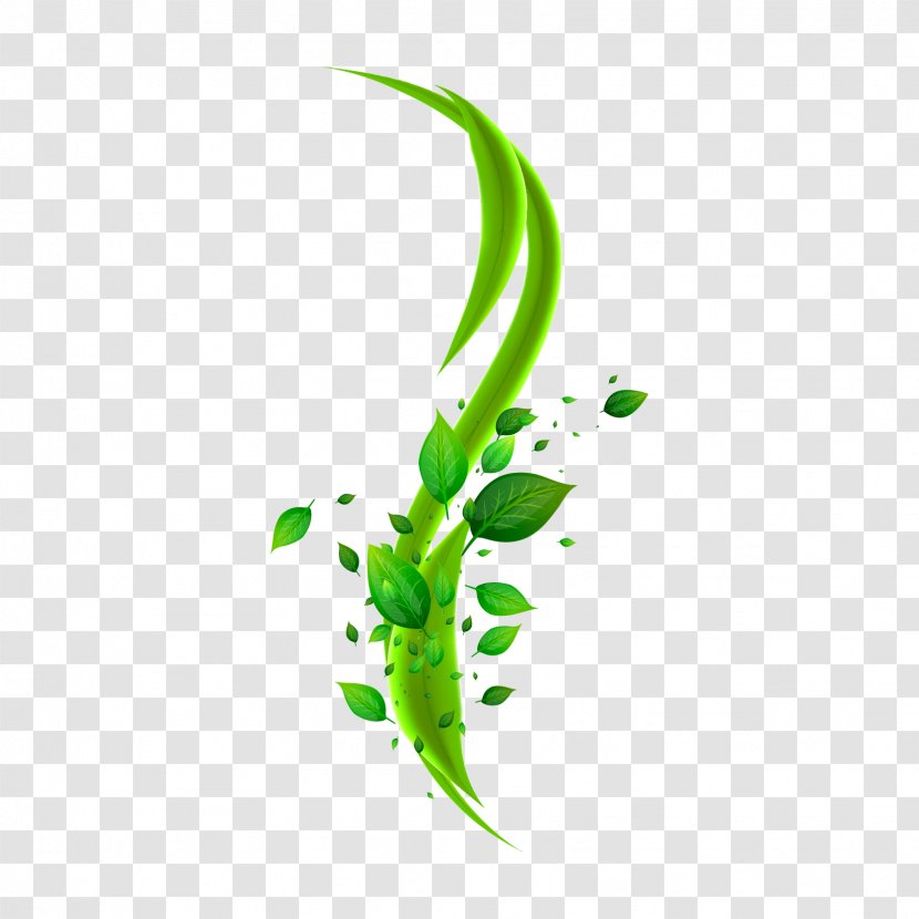 Leaf Clip Art Green Curve - Library Transparent PNG