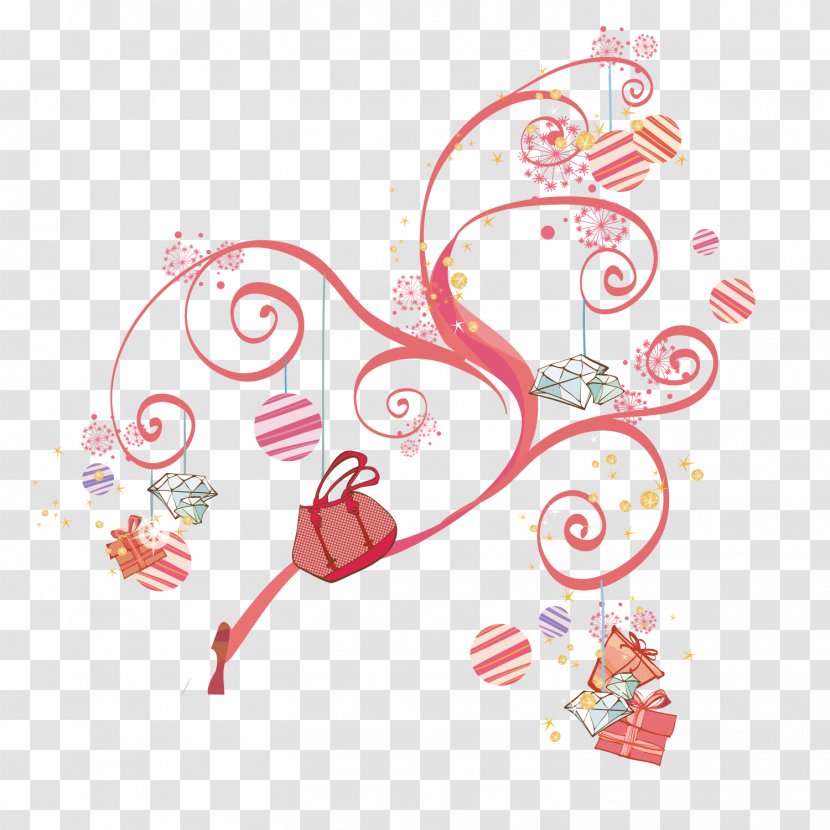 Gift Cartoon Illustration - Point - Exquisite On The Ribbon Transparent PNG