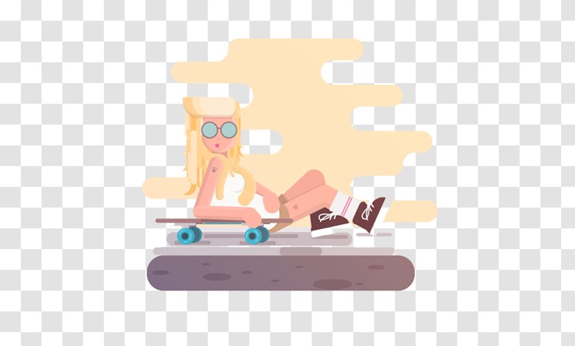 Computer Animation Motion Graphics - Tree - Blonde Girls Sports Skateboard Transparent PNG