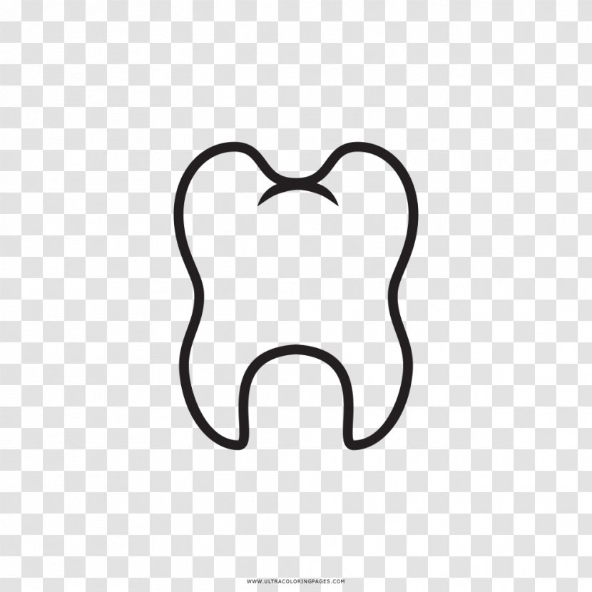 Tooth Drawing Molar Black And White Coloring Book - Tree - Dentista Transparent PNG