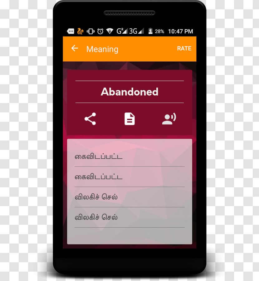 Translation Feature Phone Meaning Word Dictionary - Tamil Transparent PNG