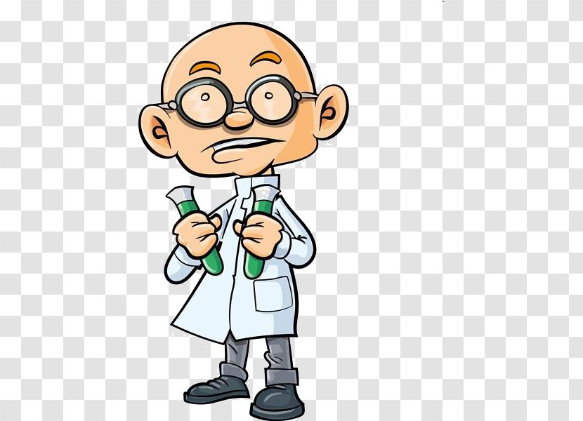 Cartoon Scientist Illustration - Smile - Material Transparent PNG