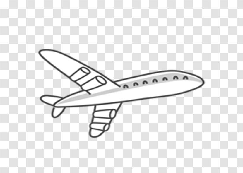 Airplane Cartoon - Monochrome - Aircraft Transparent PNG