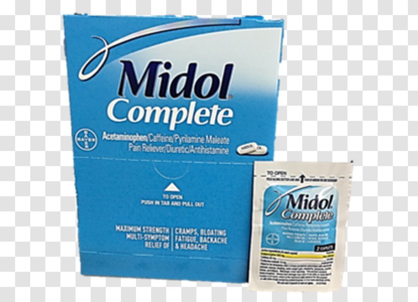 Midol Menstruation Tablet Pharmaceutical Drug Menstrual Cramps - Diphenhydramine Transparent PNG