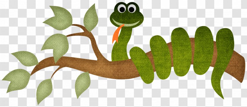 Snake Cartoon Clip Art - Organism - On A Tree Branch Transparent PNG