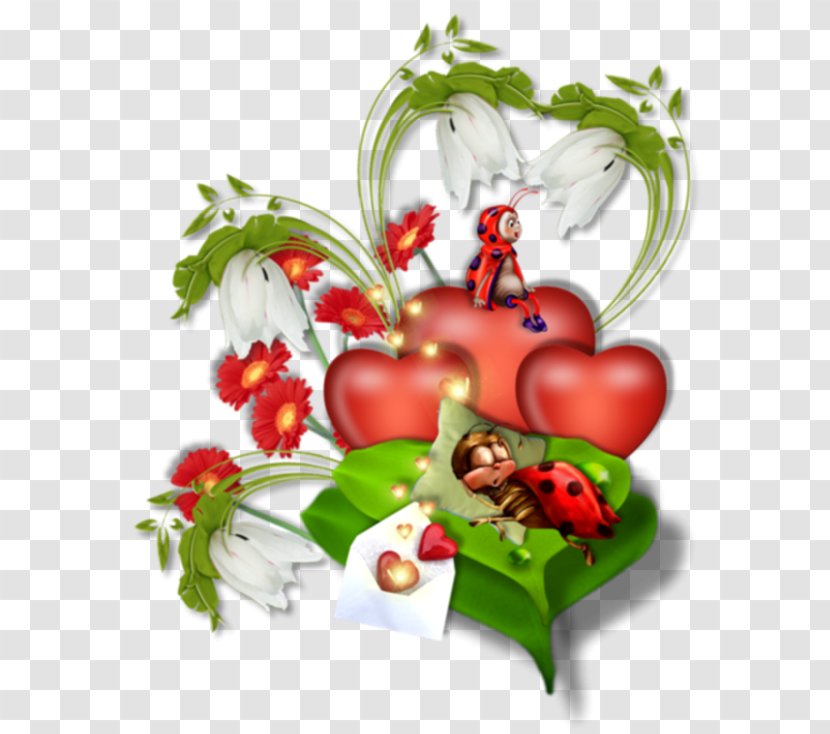 Ladybird Insect Heart Pine Centerblog - Valentine S Day - Joyeux Anniversaire Transparent PNG