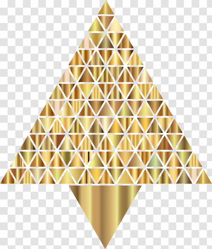 Triangle Christmas Tree Clip Art - Yellow - Geometric Transparent PNG