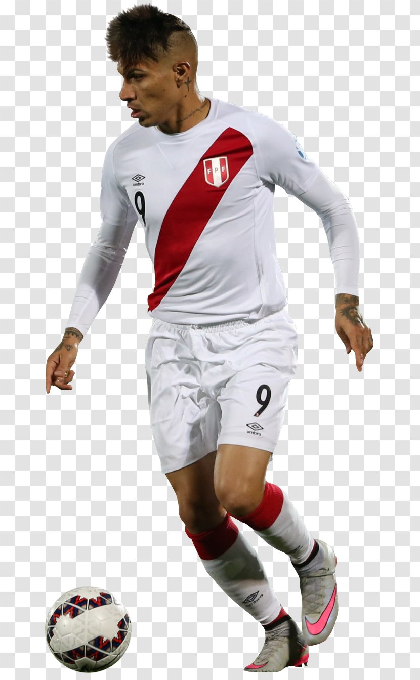 Paolo Guerrero Soccer Player Jersey Peru National Football Team - Sports Uniform Transparent PNG