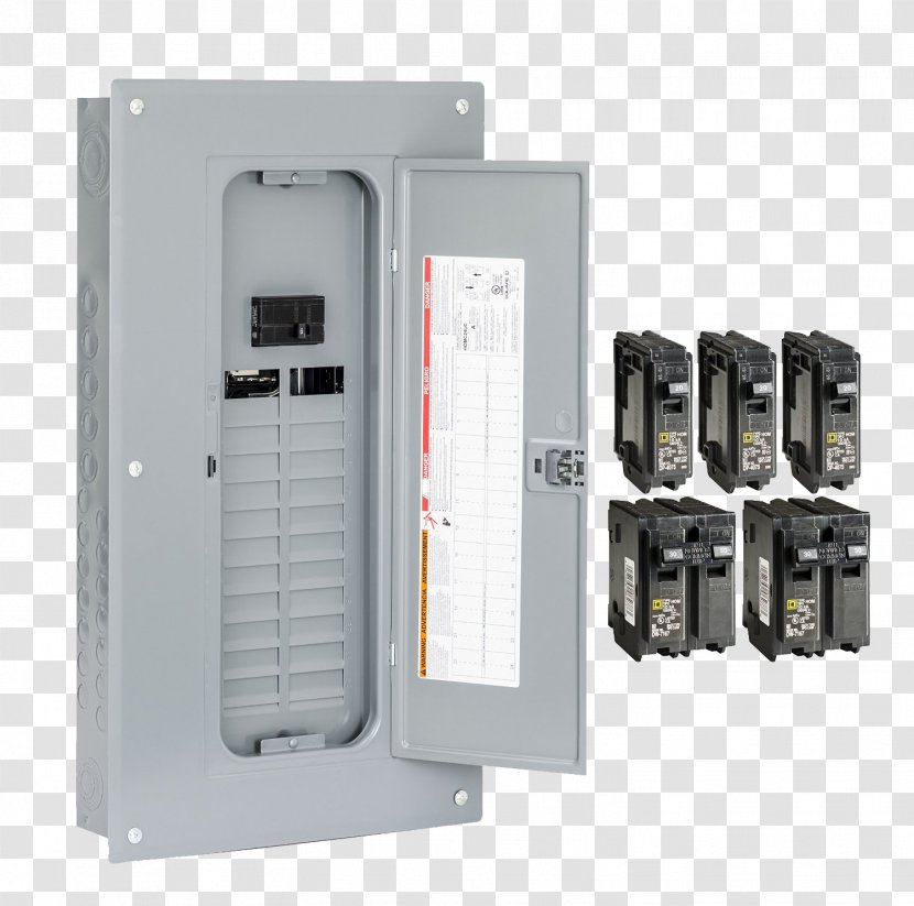Distribution Board Circuit Breaker Electrical Network Square D Electricity - Enclosure - Panel Electric Transparent PNG